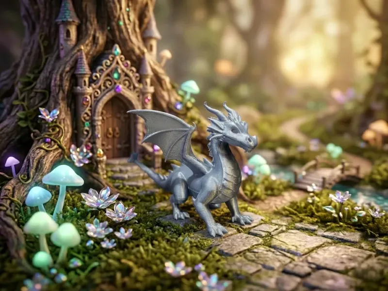 Cute Baby Dragon Figurine – Fantasy Miniature 3D Print STL
