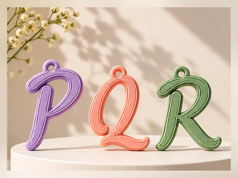 Chaveiros de Letras P–Q–R | Iniciais Elegantes Impressas em 3D