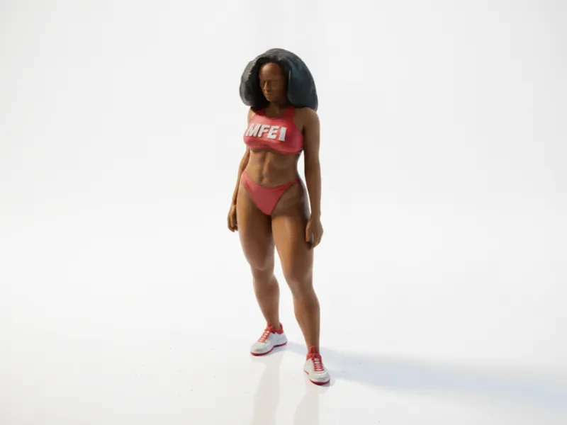 Athletic Woman Figurine Female Character 3D Printable