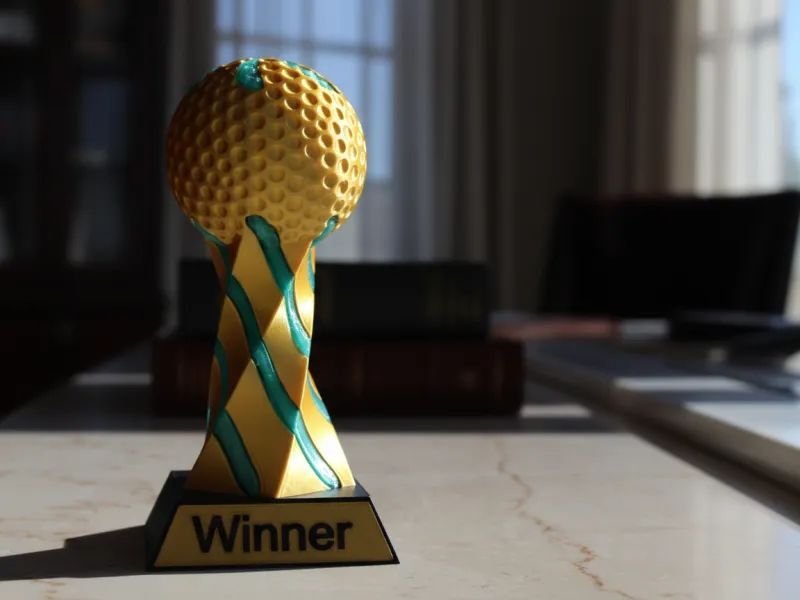 Impossible Passthrough Golf Trophy