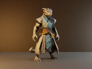 Dragonborn monk - DND miniature
