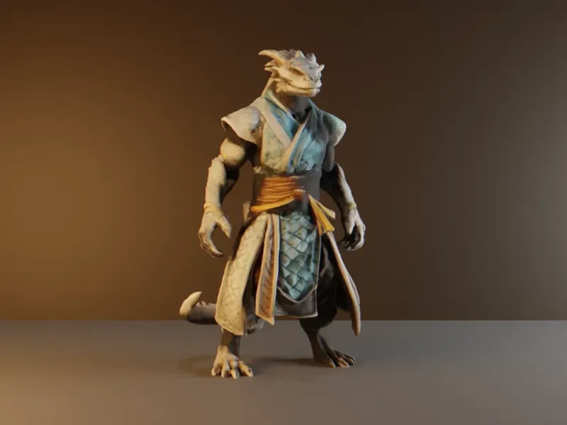 Dragonborn monk - DND miniature