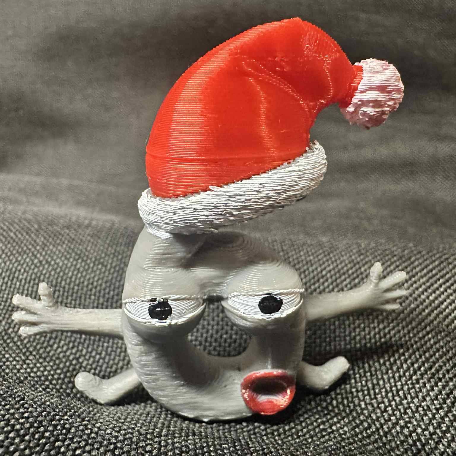 6 - Christmas Number Six in Santa's Hat- 67 Trend Figurine