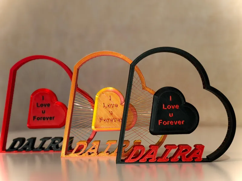 Coração Personalizável com Nome - Arte com Fios para o Dia dos Namorados