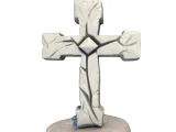 Gothic Cross Statue – Weathered Stone Sculpture-0