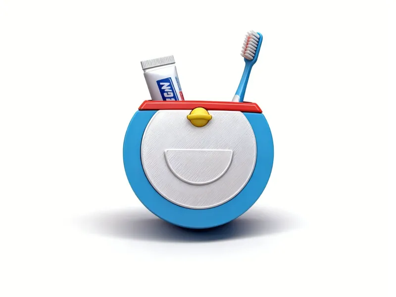 Suporte de Escova de Dentes e Pasta de Dente de Personagem de Desenho Animado - Doraemo