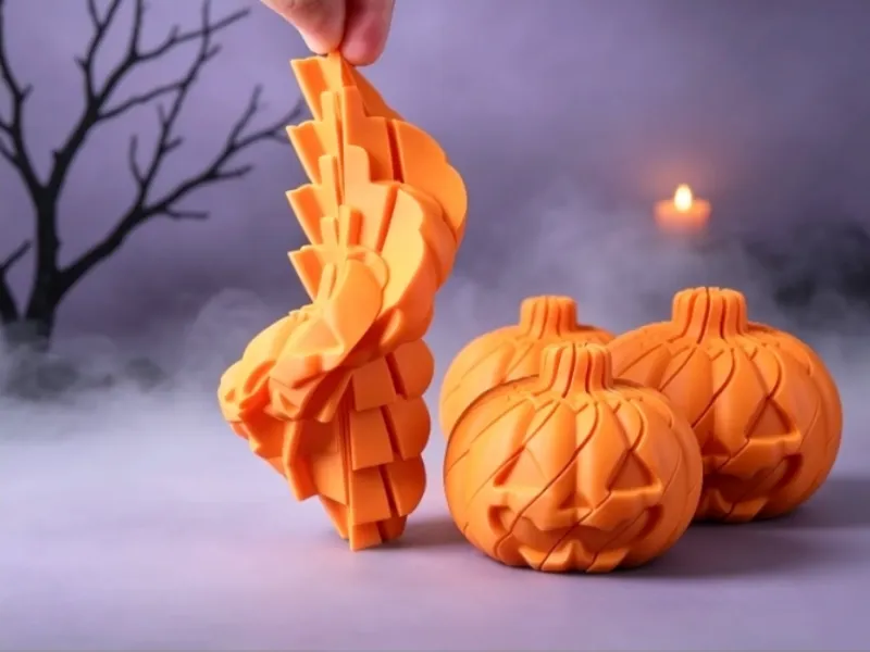 Slippery Stretch Halloween Pumpkin - Flexi Fidget Toy