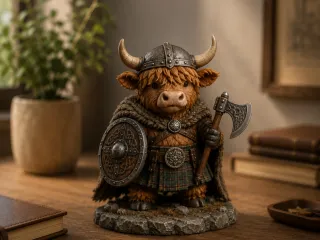 Viking Highland Cow | Cute Viking Cow | 3D Printable STL