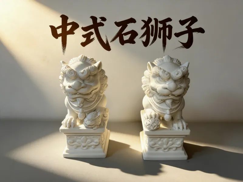 Leão de Pedra Chinês Protetor do Lar, Ornamento Decorativo para Casa