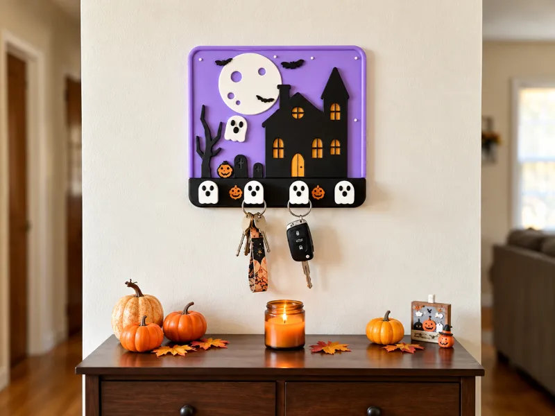 Llavero de fantasmas de la casa encantada – Organizador de pared de Halloween