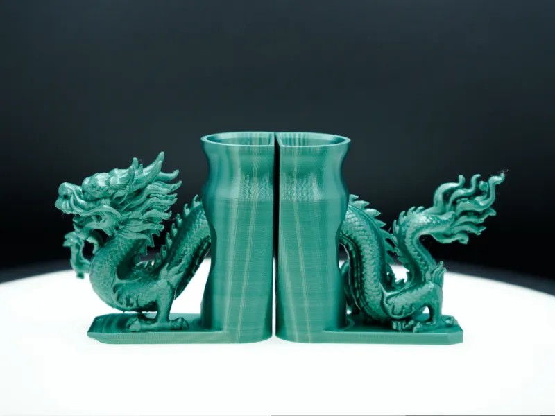 Jade Dragon Bookend and Vase