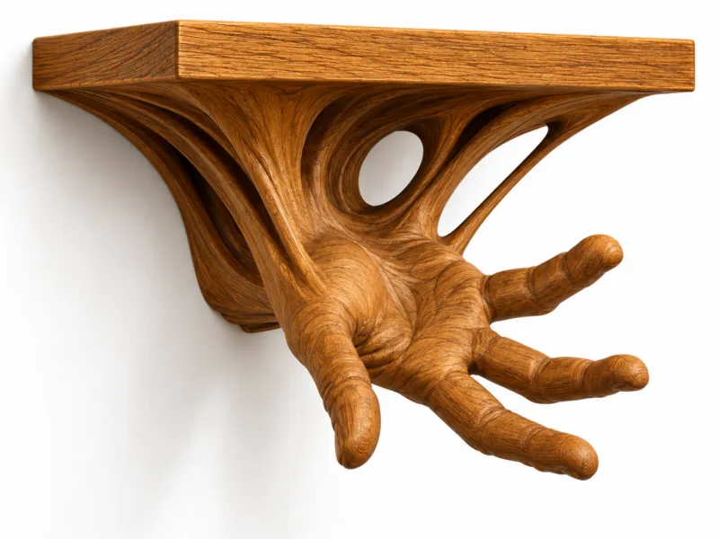 Shelf with hand palm