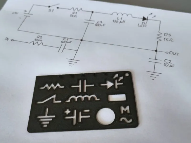 Estêncil para Esquemas Eletrônicos (Tamanho de Cartão de Crédito)