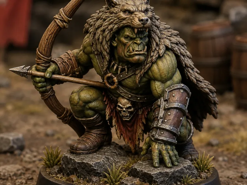 orc hunter the archer for RPG tablteop collectible