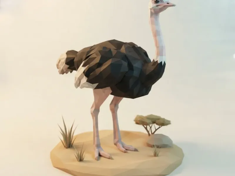 Low Poly Ostrich