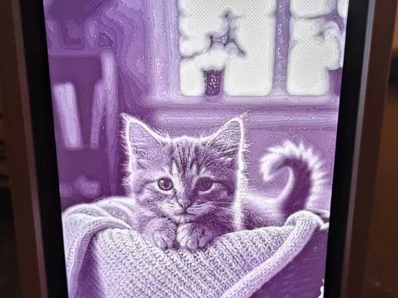 Lithophane light box with prints usb-c powered