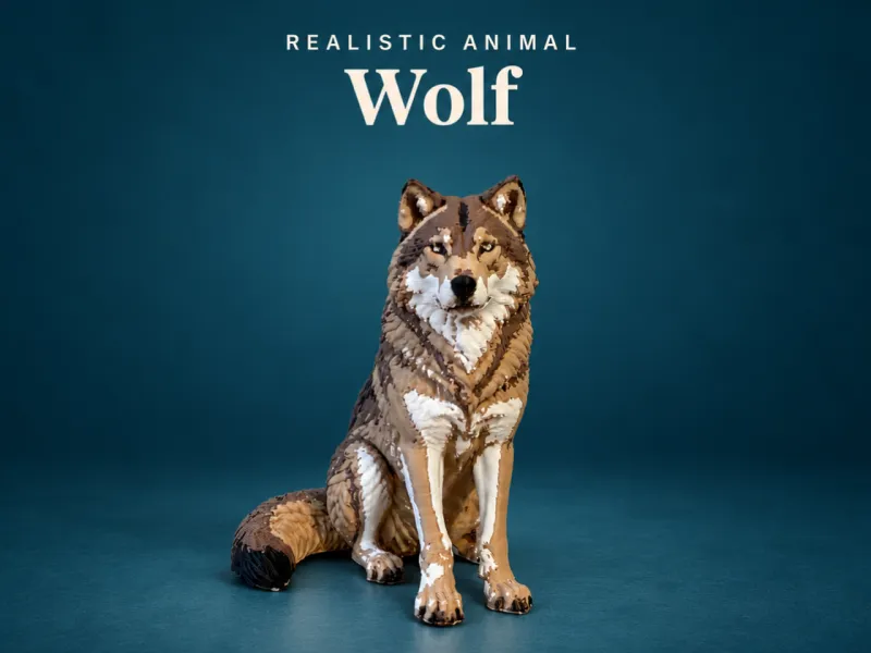 Figura Realista de Lobo Selvagem