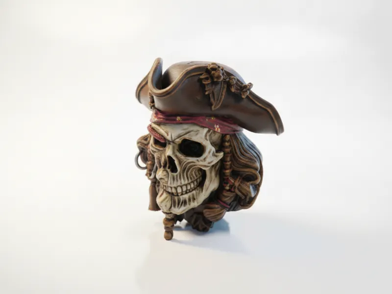 Half Schedelgezicht Vervloekte Piratensculptuur 3D Printbaar