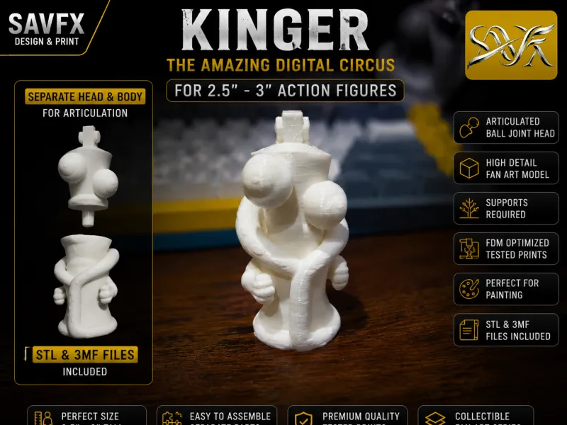 KINGER Fan Art Figure STL | Amazing Digital Circus 3D Printa