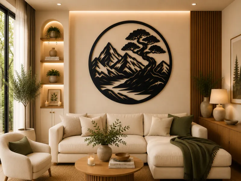 Bonsai Mountain Landscape 2D Wall Art