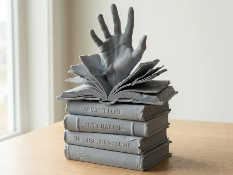 Hand Emerging From Books