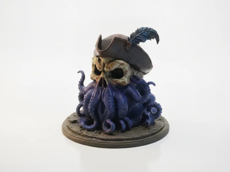 Davy Jones Skull Pirate Sculpture 3D Printable
