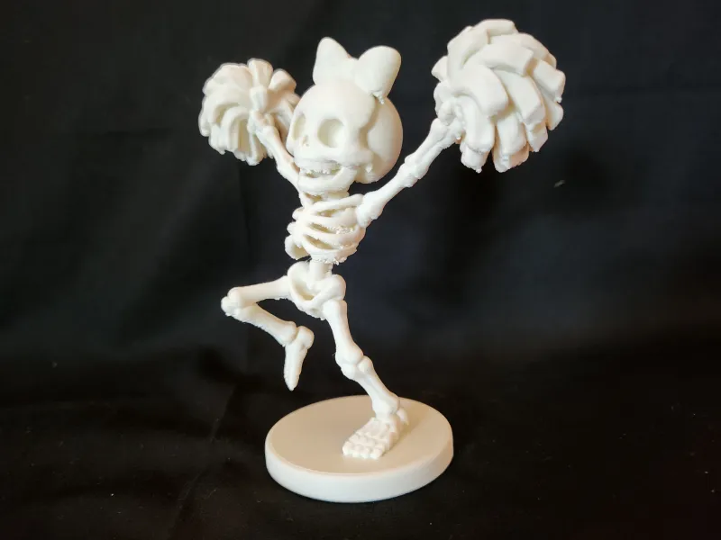 Skeleton Cheerleader — Pom-Poms Up, No Skirt