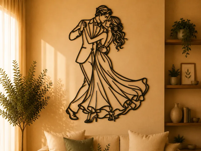 Romantic Dancing Couple 2D Wall Art