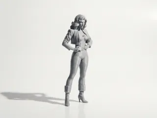 Lady In Jacket Female Figurine 3D Printable