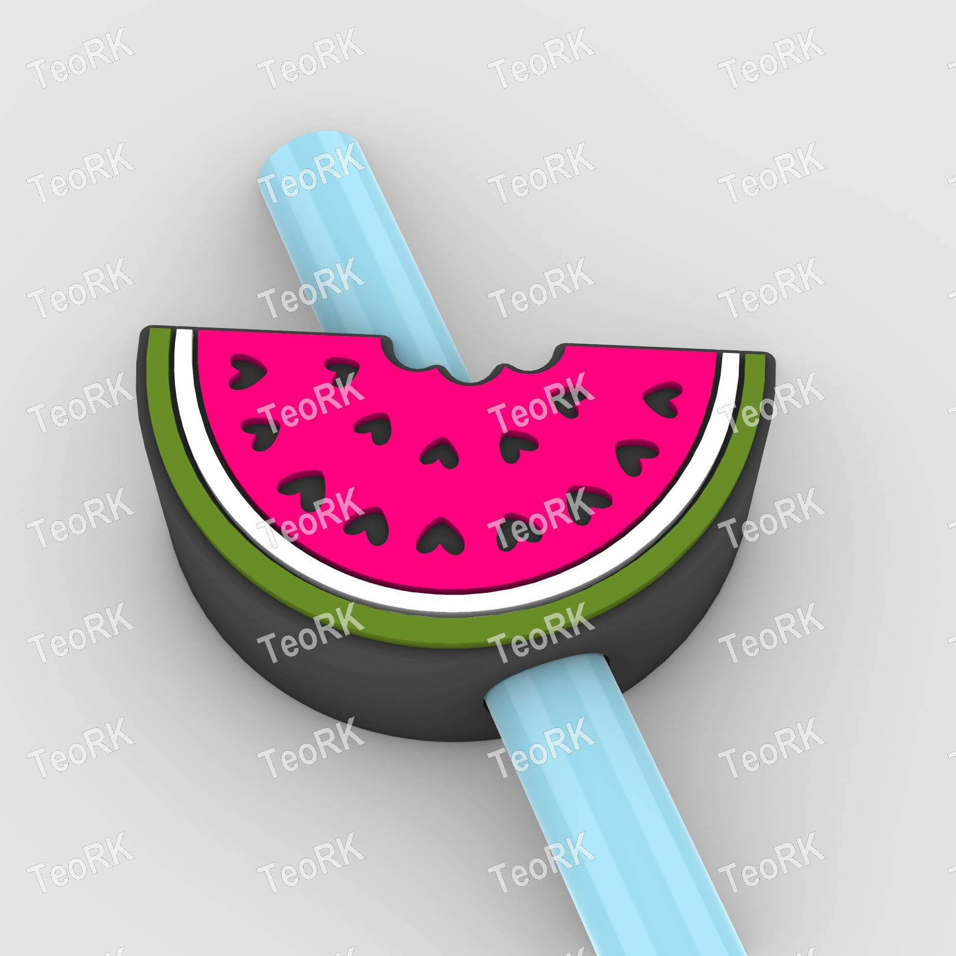 Straw Topper I love watermelons