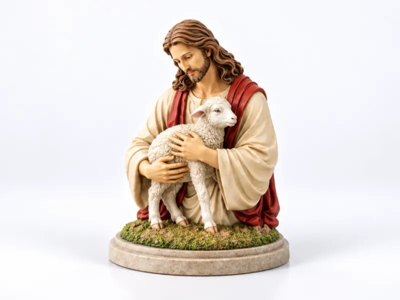 STL 3D-model van Jezus met het Lam | Religieus beeld