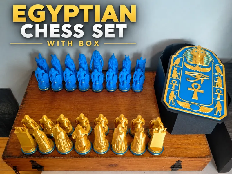 Jeu d'échecs égyptien v2.0 avec boîte de rangement