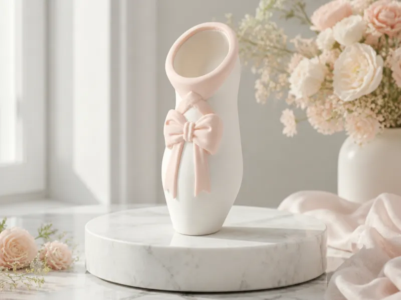 Ballet Shoe Vase & Holder - Ballerina Slipper Decor
