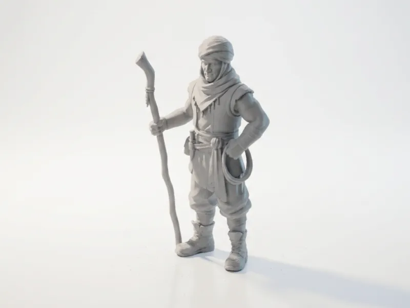 Figura di Pastore Nomade del Deserto Stampabile in 3D