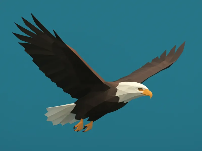 Low poly eagle in flight