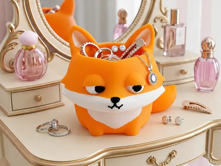 Cute Fox Desk Organizer Bowl