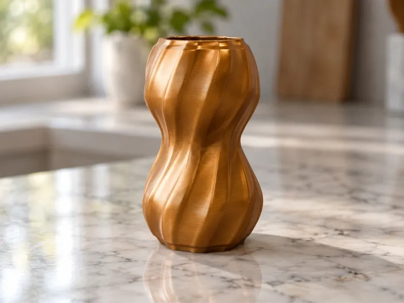 Vaso a Doppia Zucca con Stella a 9 Punte Ritorta e Increspature Organiche