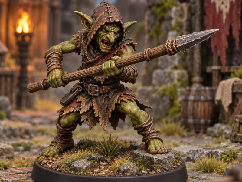 Goblin mini spear for D&D, Heroquest, DSA, RPG