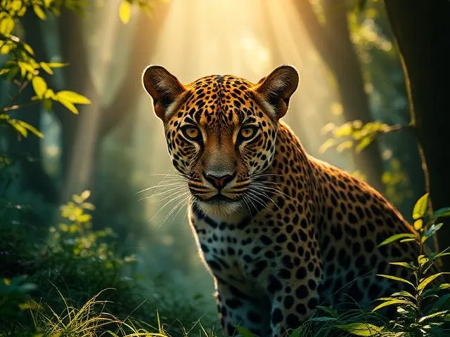 leopard in forest
