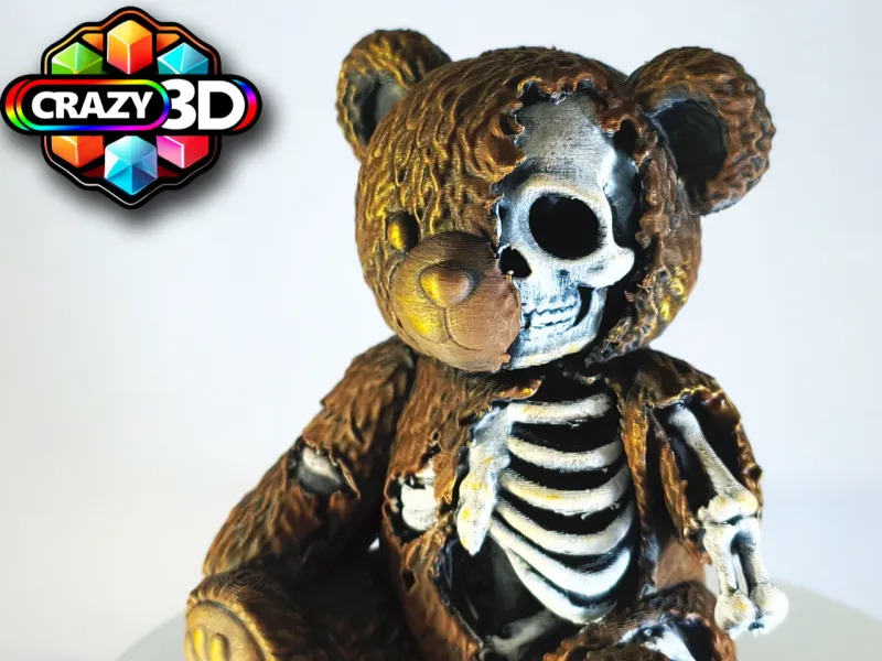 Oso de peluche esqueleto de terror para Halloween