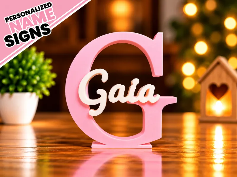 Placa de Nome 3D - Gaia