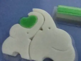 Mother elephant and baby elephant with heart
