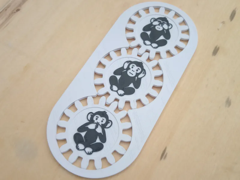 Working Gear Bookmark 3 Monkeys -  Only 2.5 mm