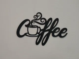Coffee Script Wall Sign with Cup