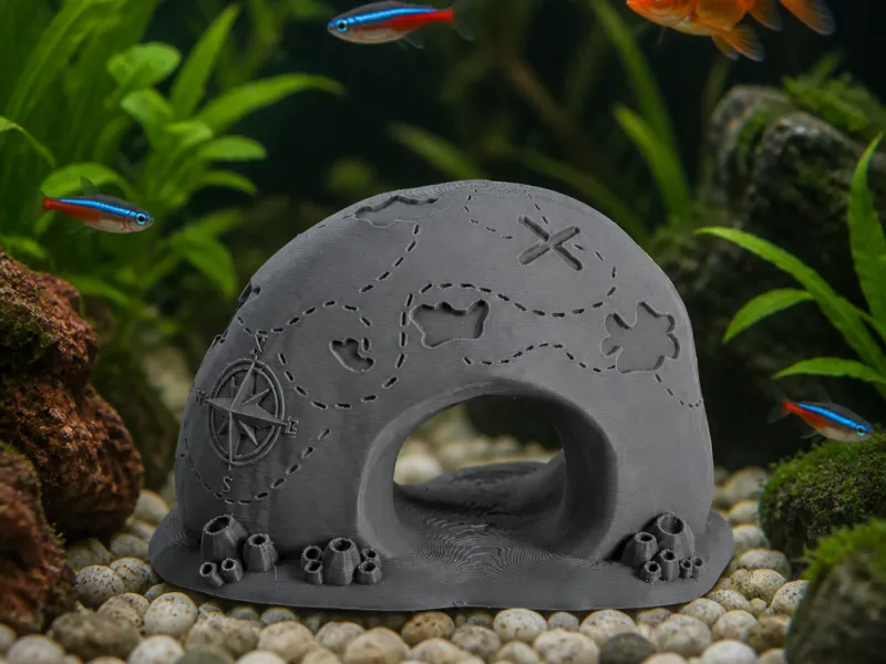 Decorazione per Acquario a Forma di Grotta Mappa del Tesoro