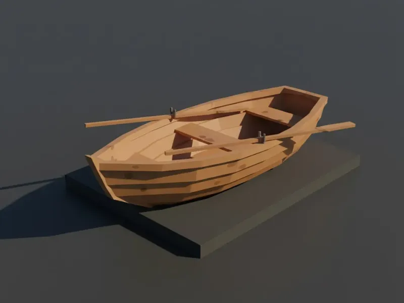 Bateau à rames Low Poly