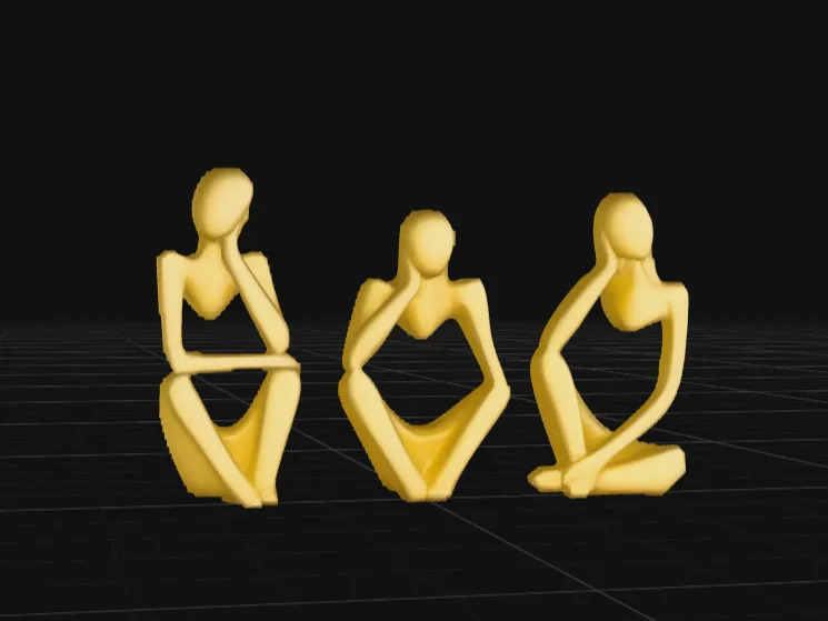 Abstract Thinking Women Sculpture Set – Minimalist