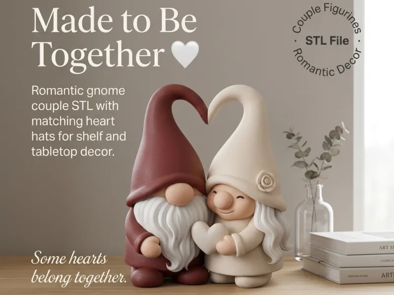 Heart Hat Gnome Couple – Gnome Couple – Figurines Home Decor
