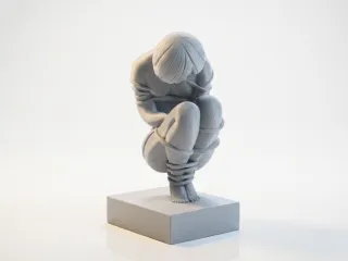 Tied Woman Sculpture Abstract Art 3D Printable