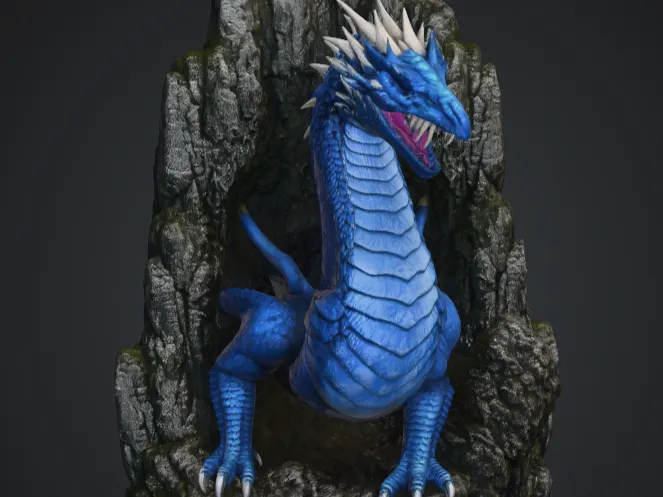 Dragon on crag